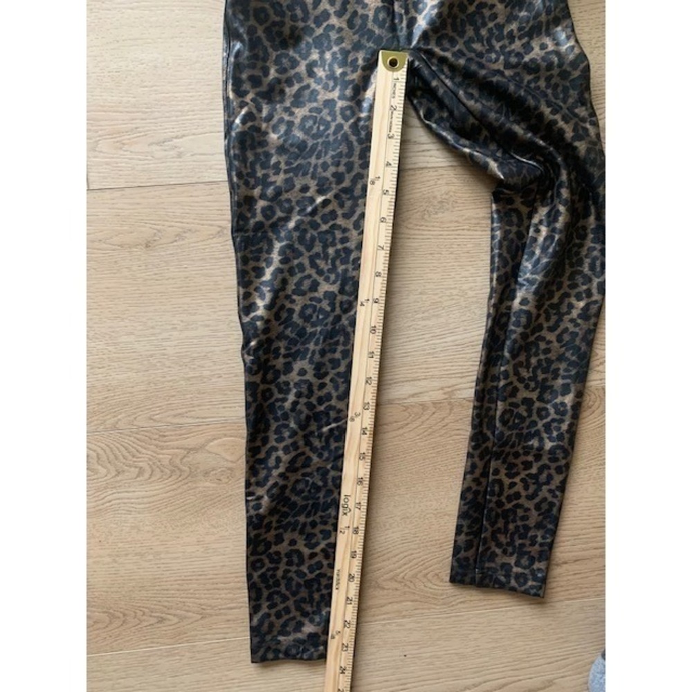 Spanx Faux Leather Leopard Leggings Metallic Bronze Animal Print 20270R Medium - Picture 4 of 8